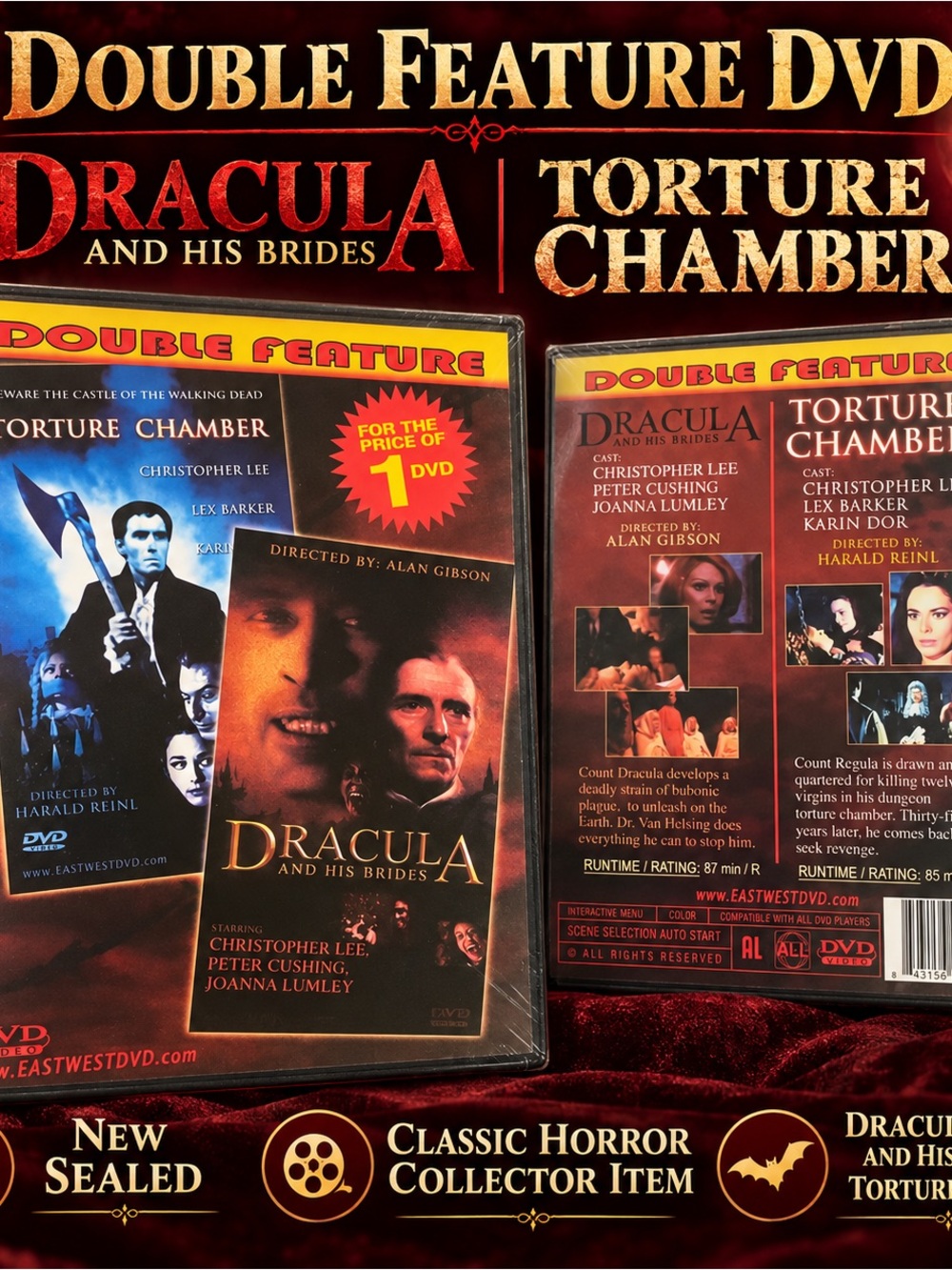 New, factory-sealed double feature DVD featuring Dracula and His Brides and Tor